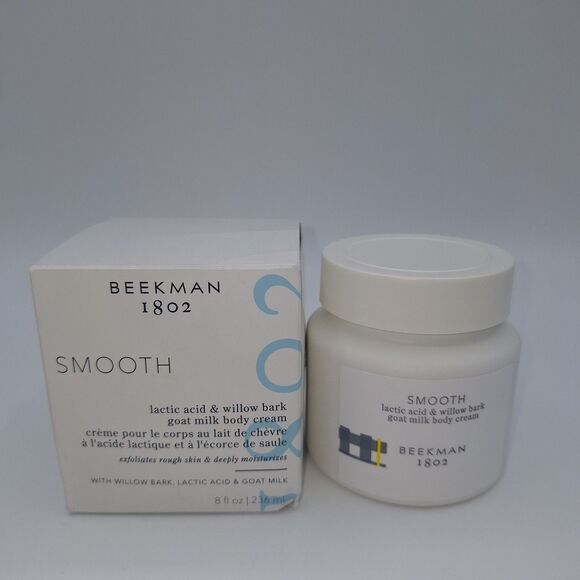 Beekman 1802 SMOOTH with Willow Bark Lactic Acid Goat Milk Body Cream 8 oz New - Picture 1 of 5